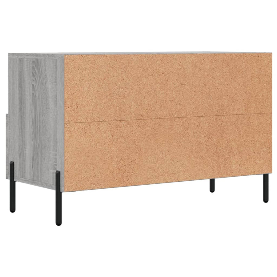 Tv-Meubel 80X36X50 Cm Bewerkt Hout Eikenkleurig Grijs sonoma