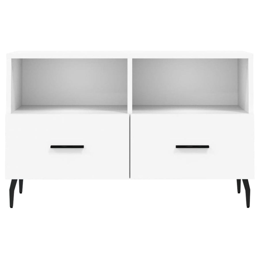 Tv-Meubel 80X36X50 Cm Bewerkt Hout Wit