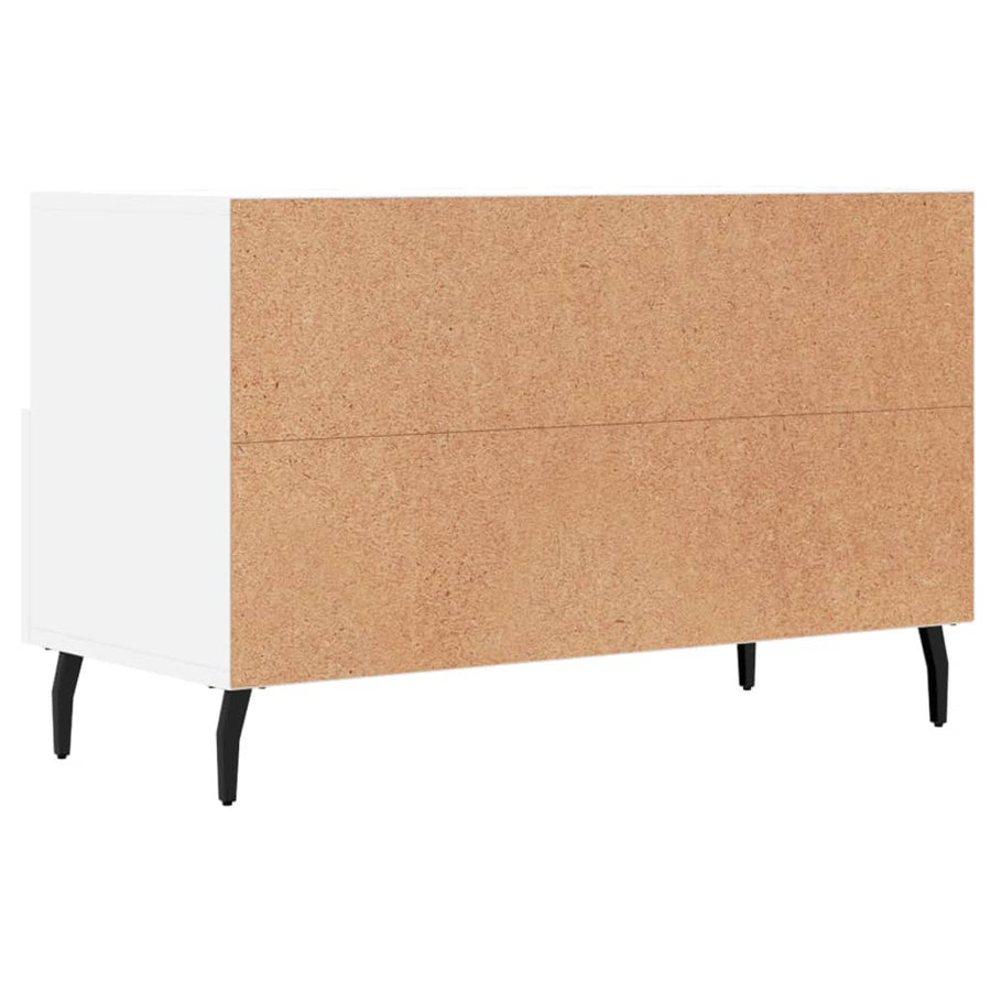 Tv-Meubel 80X36X50 Cm Bewerkt Hout Wit