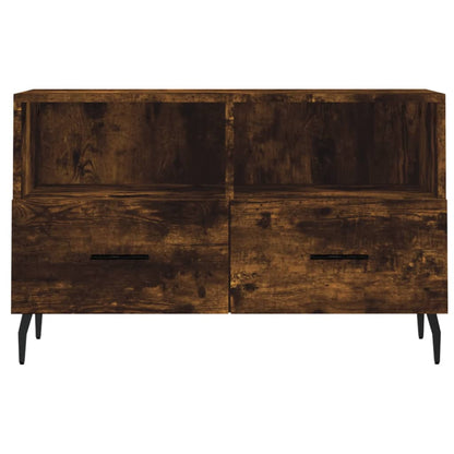 Tv-Meubel 80X36X50 Cm Bewerkt Hout Kleurig Gerookt eiken