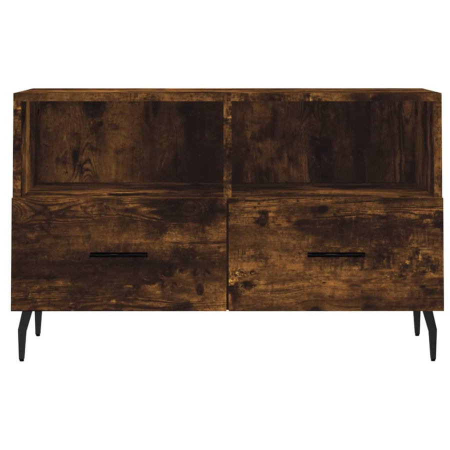 Tv-Meubel 80X36X50 Cm Bewerkt Hout Kleurig Gerookt eiken