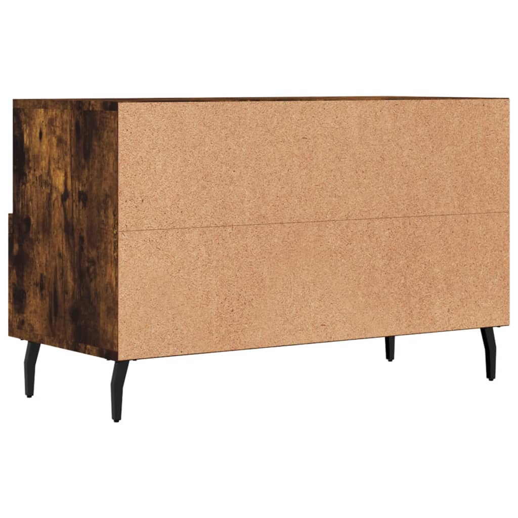 Tv-Meubel 80X36X50 Cm Bewerkt Hout Kleurig Gerookt eiken