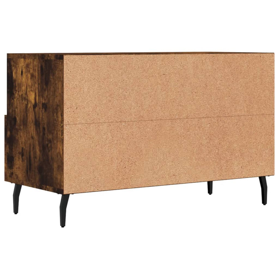 Tv-Meubel 80X36X50 Cm Bewerkt Hout Kleurig Gerookt eiken