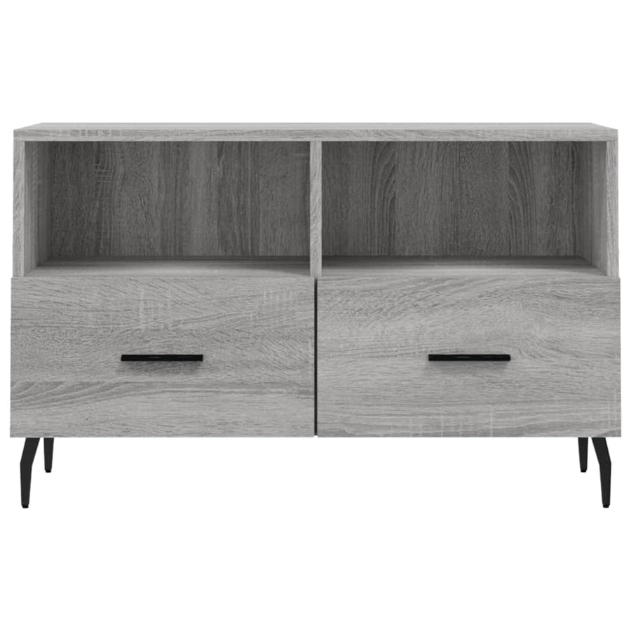 Tv-Meubel 80X36X50 Cm Bewerkt Hout Eikenkleurig Grijs sonoma