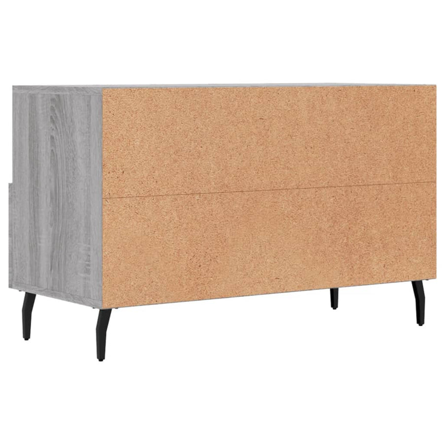 Tv-Meubel 80X36X50 Cm Bewerkt Hout Eikenkleurig Grijs sonoma