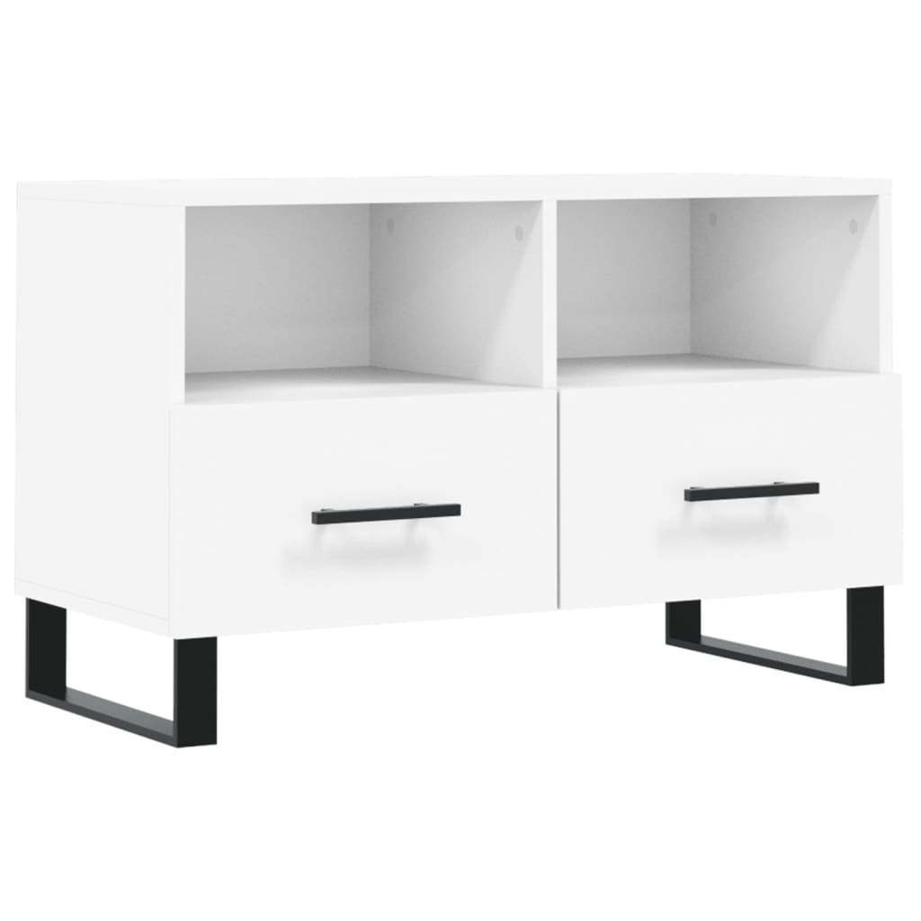Tv-Meubel 80X36X50 Cm Bewerkt Hout Wit