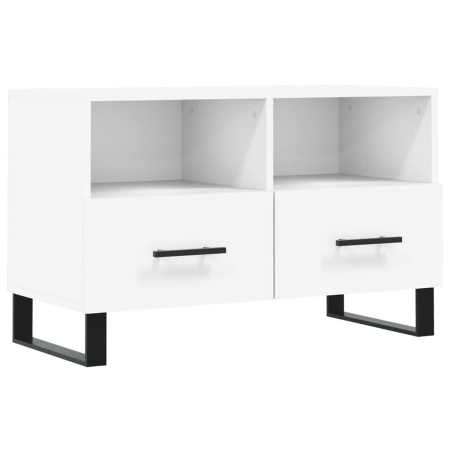 Tv-Meubel 80X36X50 Cm Bewerkt Hout Wit