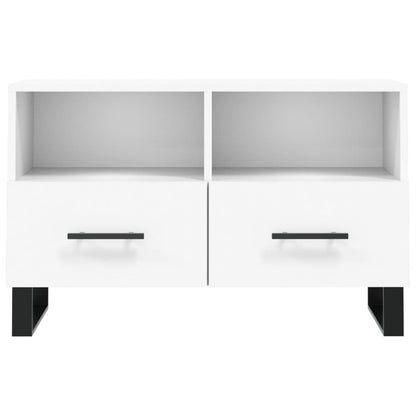 Tv-Meubel 80X36X50 Cm Bewerkt Hout Wit
