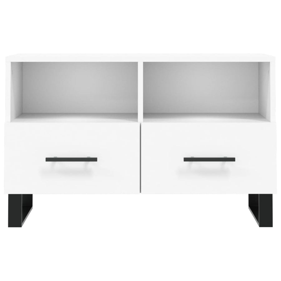 Tv-Meubel 80X36X50 Cm Bewerkt Hout Wit
