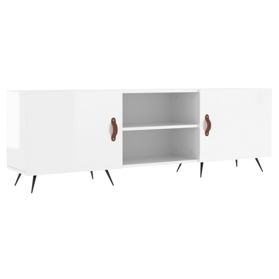Tv-Meubel 50X30X50 Cm Bewerkt Hout Hoogglans wit