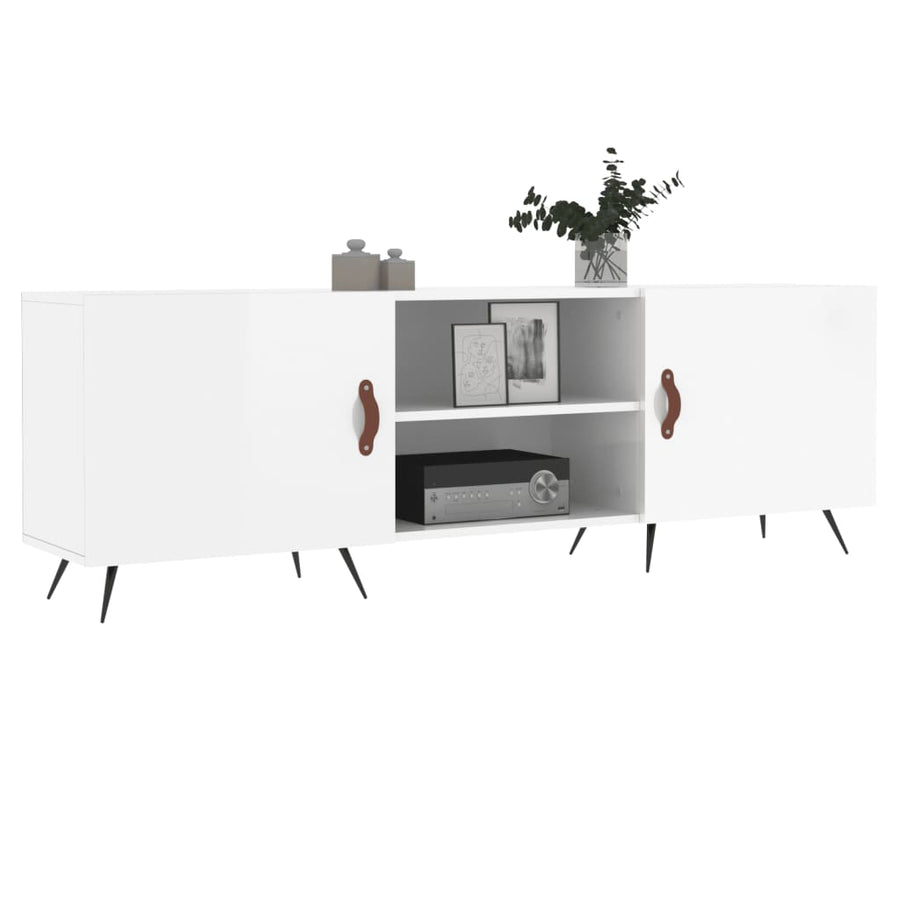 Tv-Meubel 50X30X50 Cm Bewerkt Hout Hoogglans wit