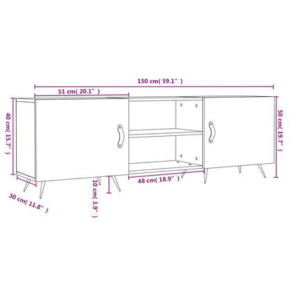 Tv-Meubel 50X30X50 Cm Bewerkt Hout Hoogglans wit