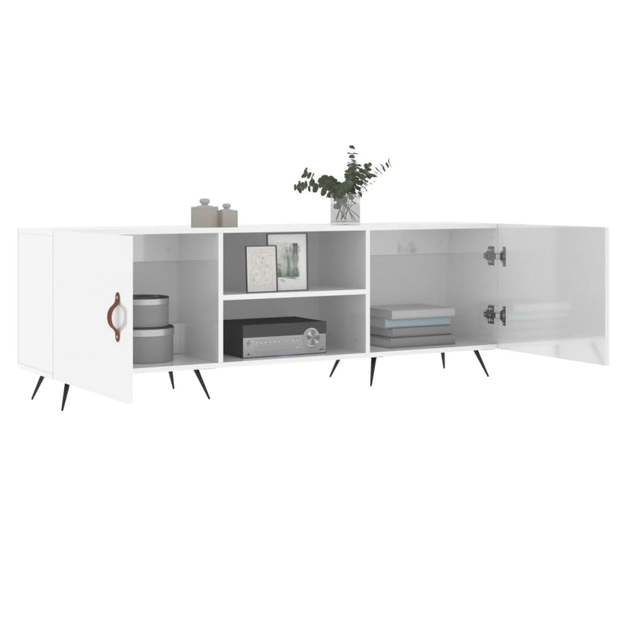 Tv-Meubel 50X30X50 Cm Bewerkt Hout Hoogglans wit