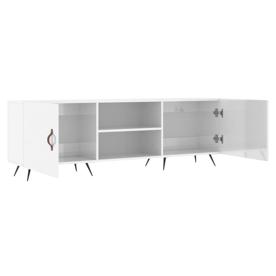 Tv-Meubel 50X30X50 Cm Bewerkt Hout Hoogglans wit