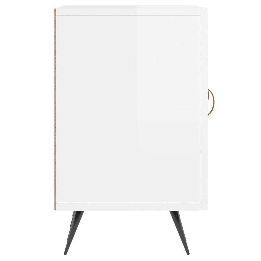 Tv-Meubel 50X30X50 Cm Bewerkt Hout Hoogglans wit