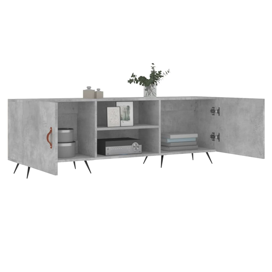 Tv-Meubel 150X30X50 Cm Bewerkt Hout Betongrijs
