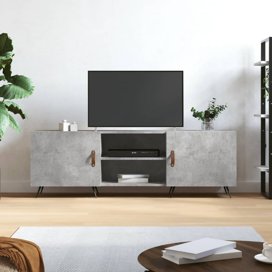 Tv-Meubel 150X30X50 Cm Bewerkt Hout Betongrijs