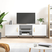Tv-meubel 150x30x50 cm bewerkt hout wit wandmontage