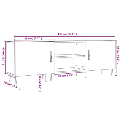Tv-Meubel 150X30X50 Cm Bewerkt Hout Kleurig Sonoma eiken