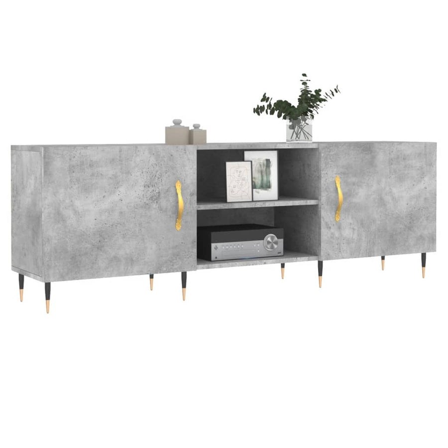 Tv-Meubel 150X30X50 Cm Bewerkt Hout Betongrijs