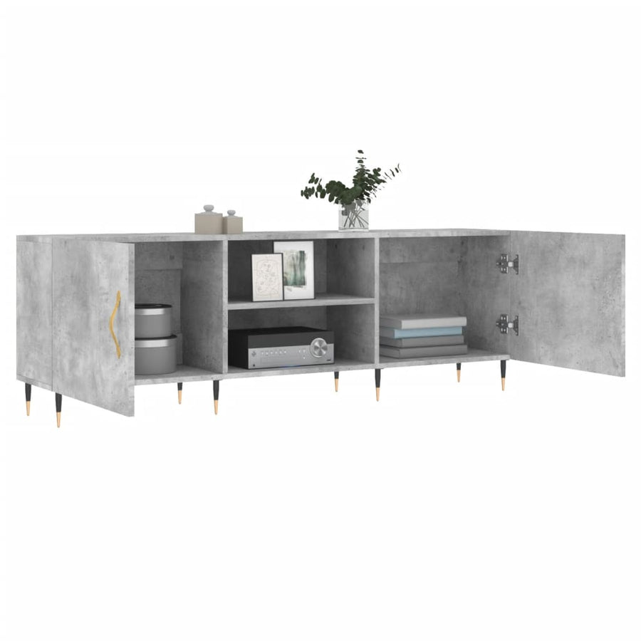 Tv-Meubel 150X30X50 Cm Bewerkt Hout Betongrijs