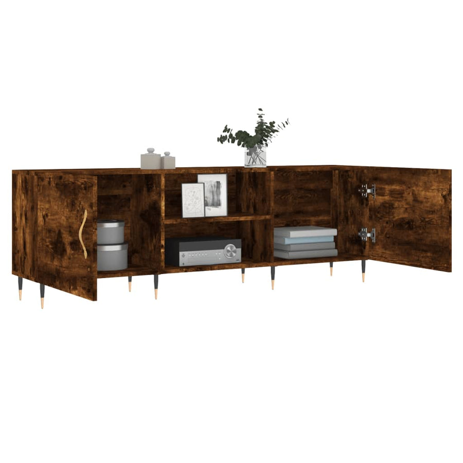 Tv-meubel 150x30x50 cm bewerkt hout gerookt eikenkleurig