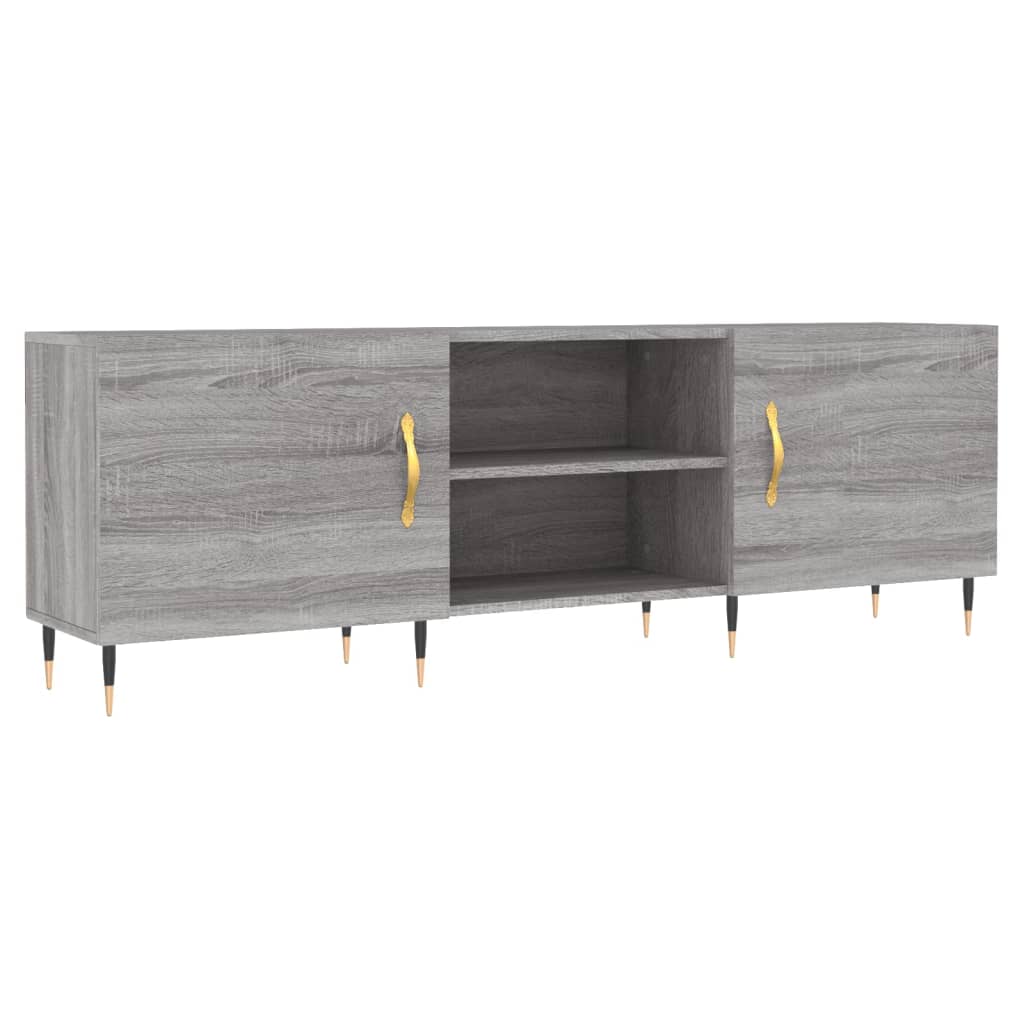 Tv-Meubel 150X30X50 Cm Bewerkt Hout Eikenkleurig Grijs sonoma