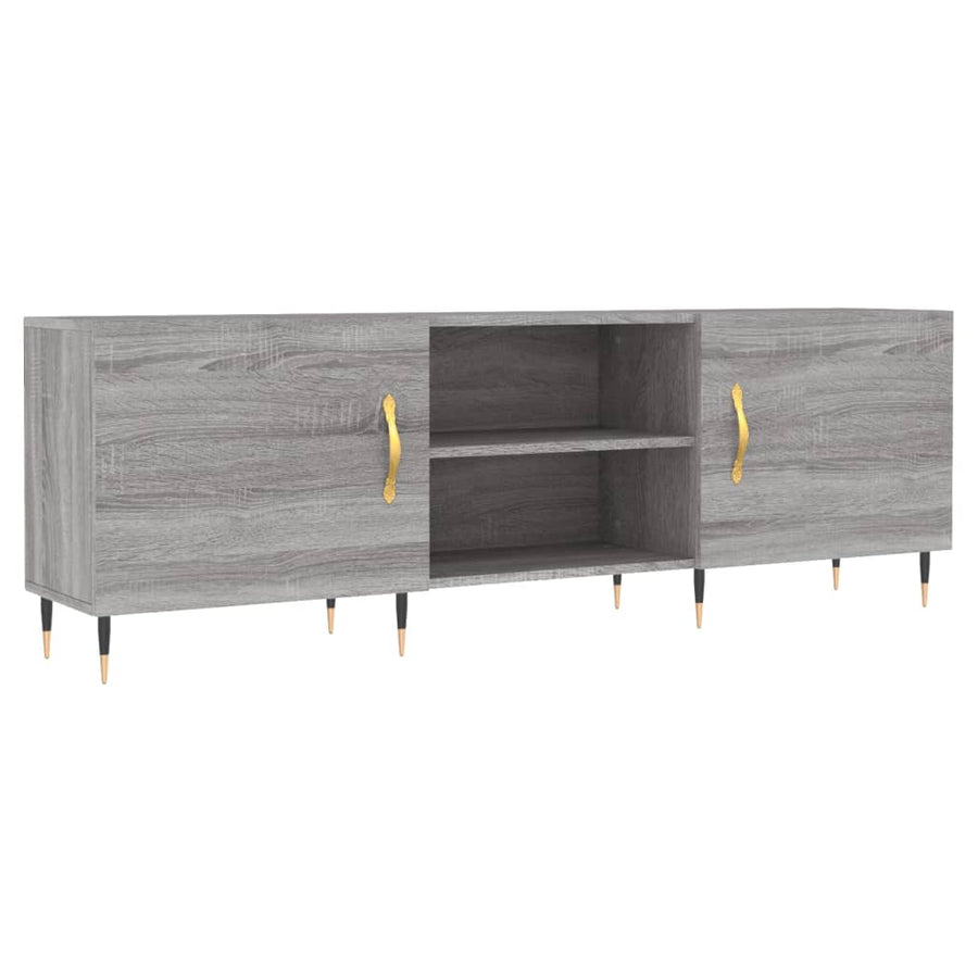 Tv-Meubel 150X30X50 Cm Bewerkt Hout Eikenkleurig Grijs sonoma