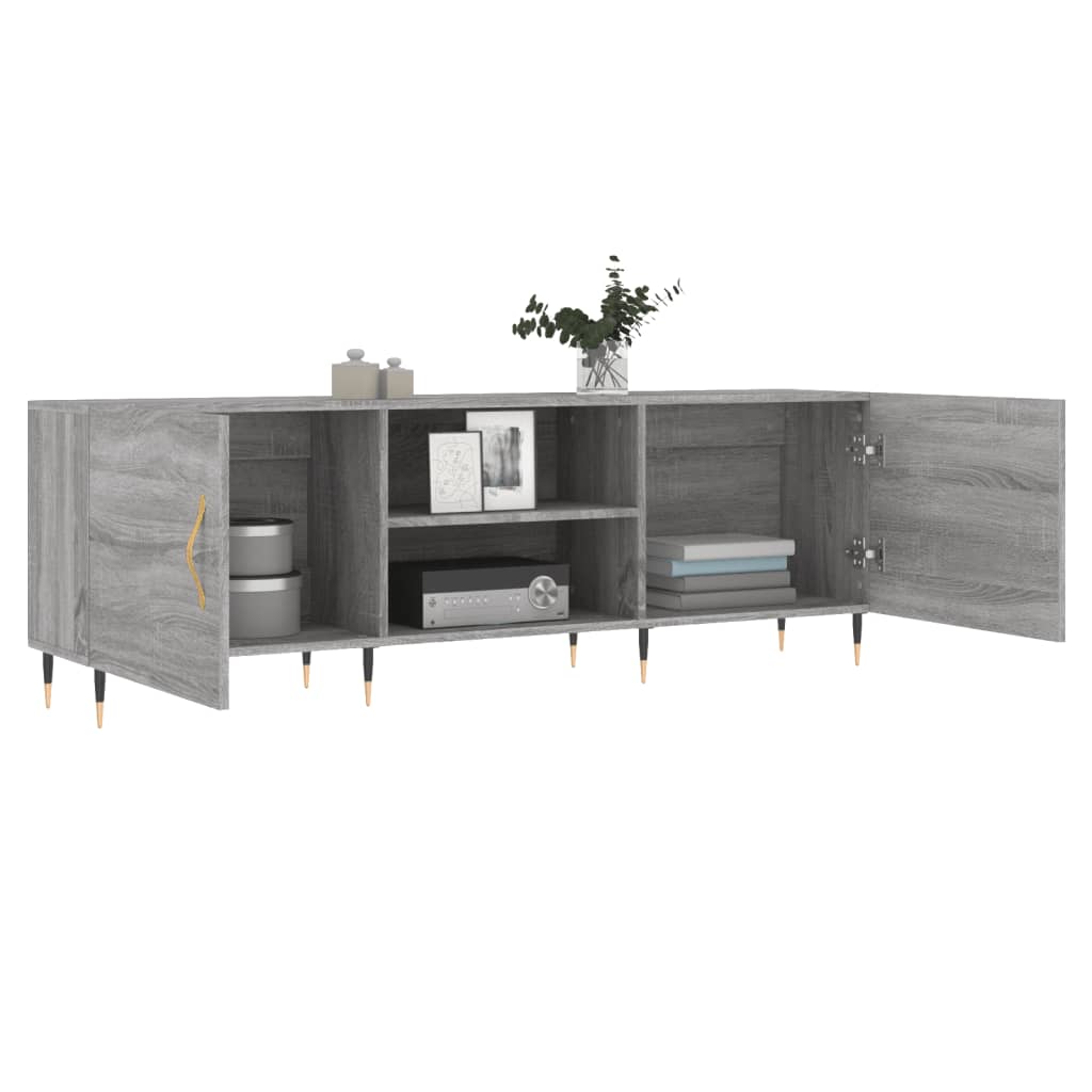 Tv-Meubel 150X30X50 Cm Bewerkt Hout Eikenkleurig Grijs sonoma