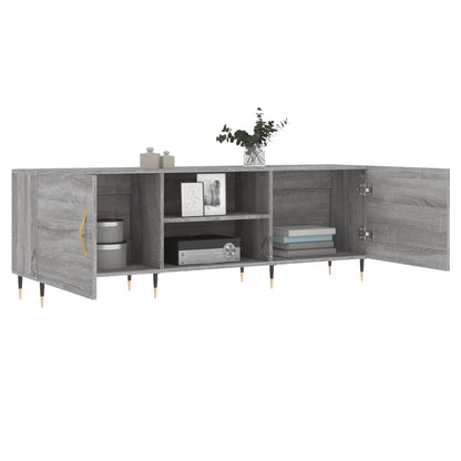 Tv-Meubel 150X30X50 Cm Bewerkt Hout Eikenkleurig Grijs sonoma