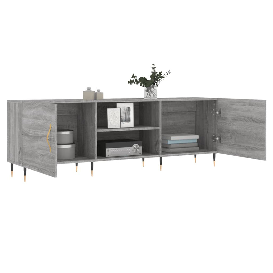 Tv-Meubel 150X30X50 Cm Bewerkt Hout Eikenkleurig Grijs sonoma