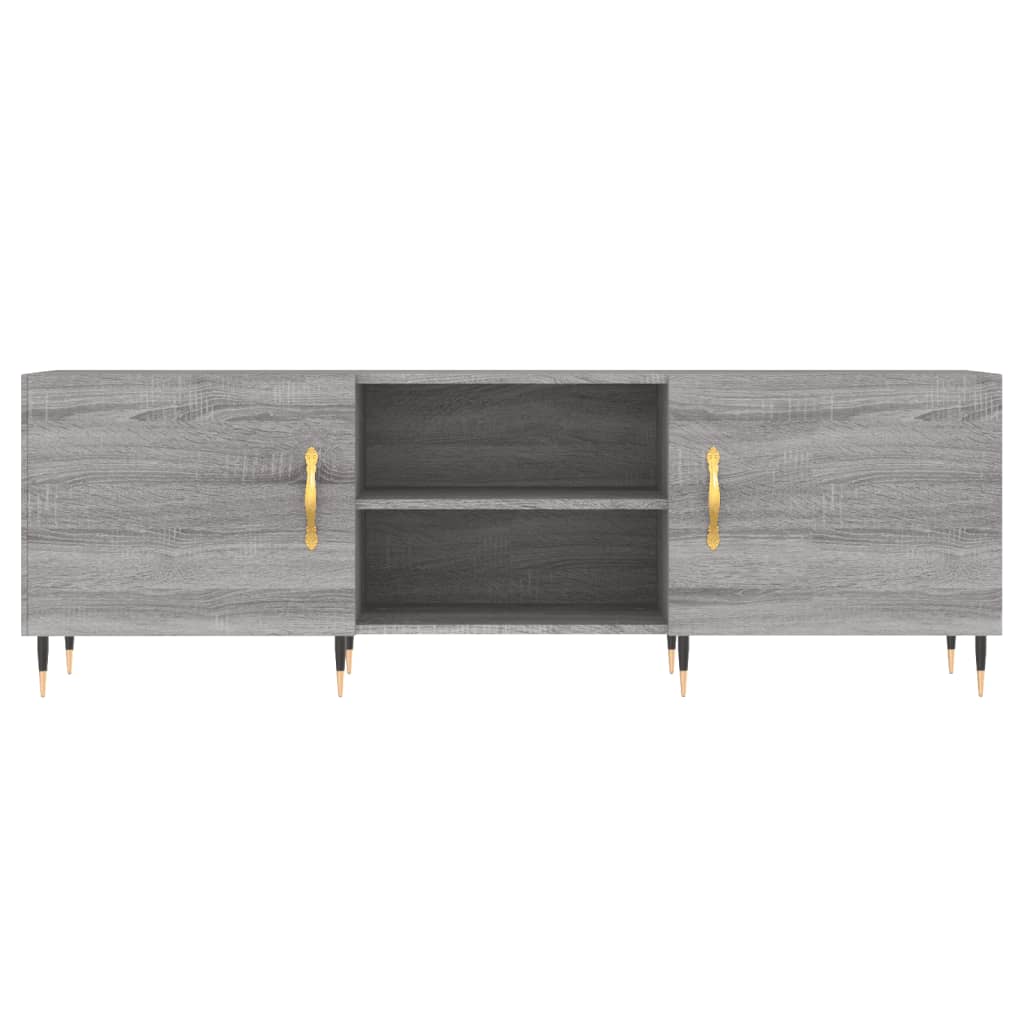 Tv-Meubel 150X30X50 Cm Bewerkt Hout Eikenkleurig Grijs sonoma