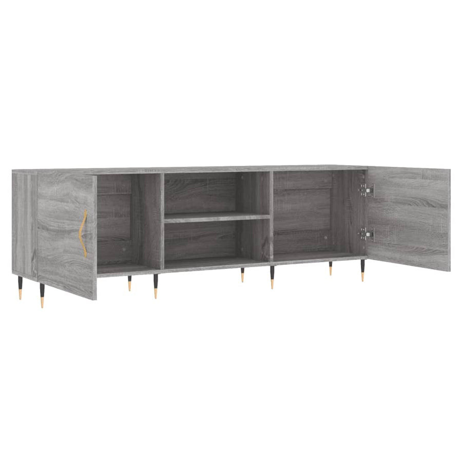 Tv-Meubel 150X30X50 Cm Bewerkt Hout Eikenkleurig Grijs sonoma