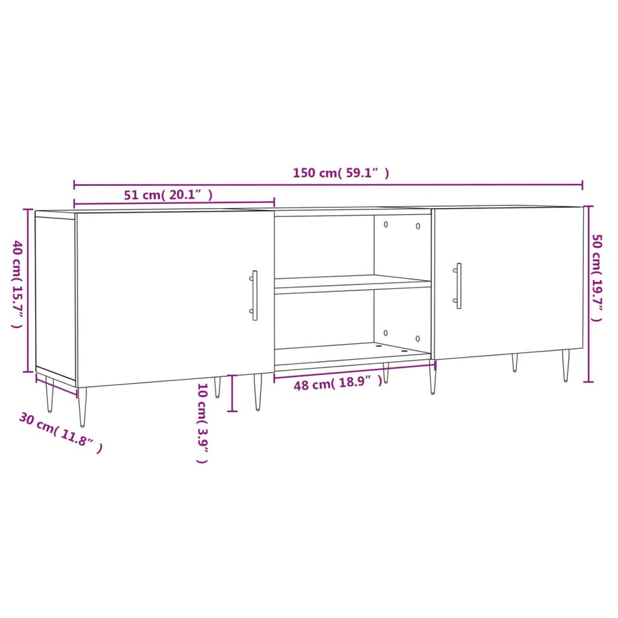 Tv-Meubel 50X30X50 Cm Bewerkt Hout Kleurig Sonoma eiken