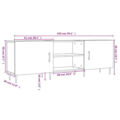 Tv-Meubel 150X30X50 Cm Bewerkt Hout Betongrijs