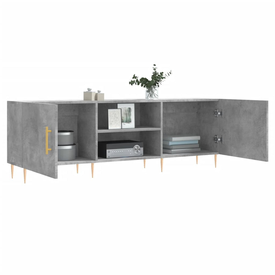 Tv-Meubel 150X30X50 Cm Bewerkt Hout Betongrijs