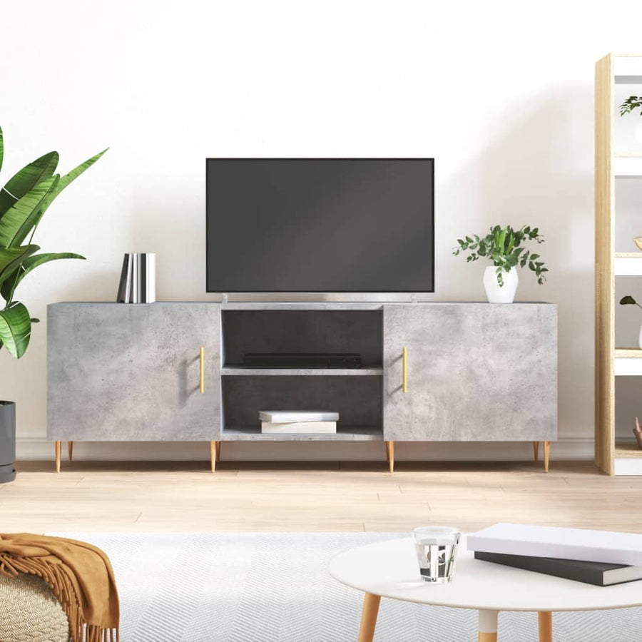 Tv-Meubel 150X30X50 Cm Bewerkt Hout Betongrijs