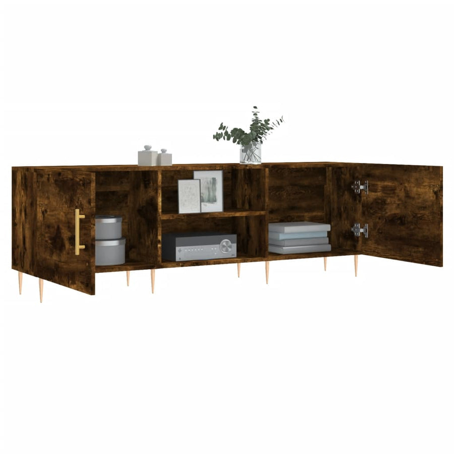 Tv-Meubel 150X30X50 Cm Bewerkt Hout Kleurig Gerookt eiken