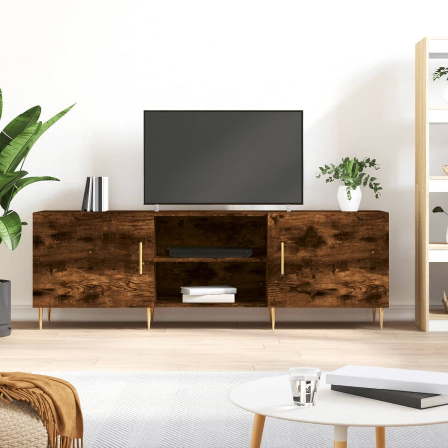 Tv-Meubel 150X30X50 Cm Bewerkt Hout Kleurig Gerookt eiken