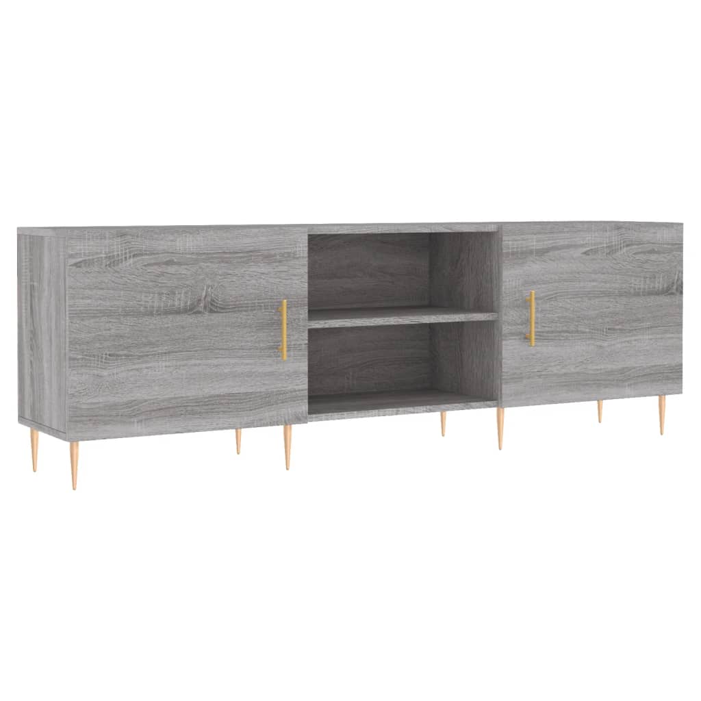 Tv-Meubel 150X30X50 Cm Bewerkt Hout Eikenkleurig Grijs sonoma