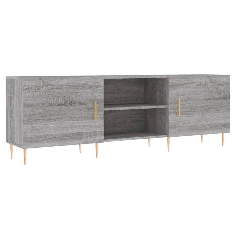 Tv-Meubel 150X30X50 Cm Bewerkt Hout Eikenkleurig Grijs sonoma