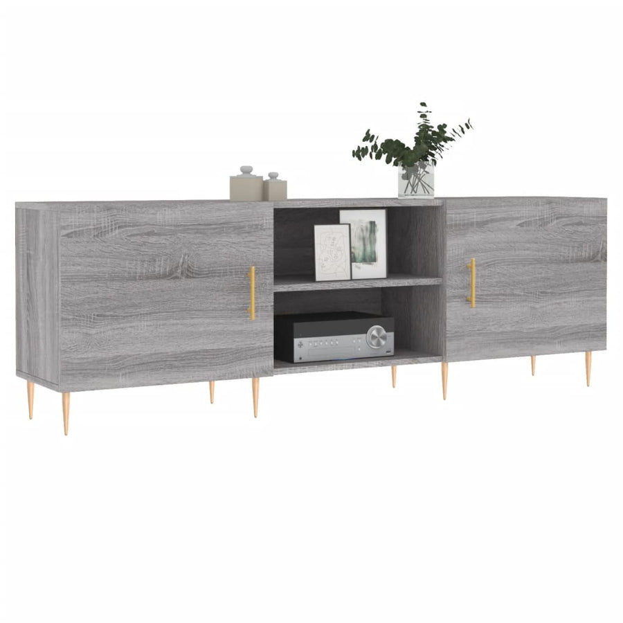 Tv-Meubel 150X30X50 Cm Bewerkt Hout Eikenkleurig Grijs sonoma
