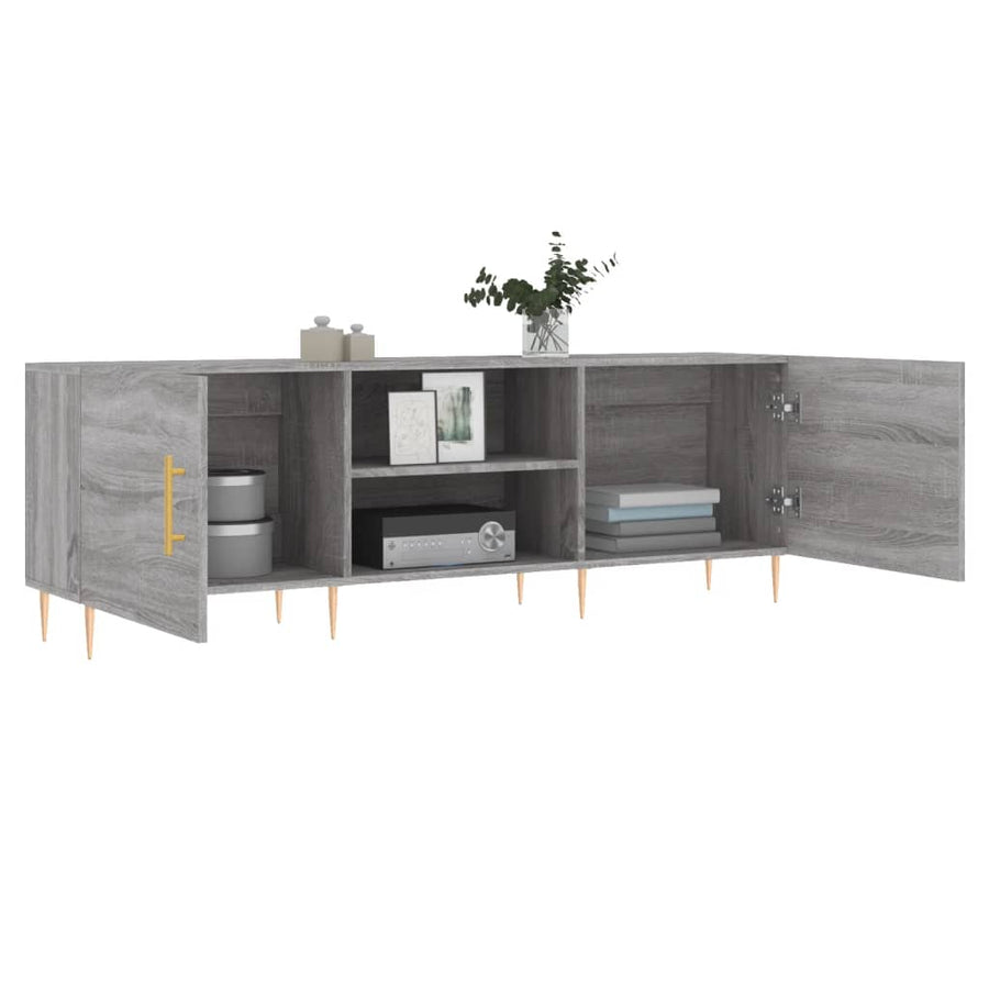 Tv-Meubel 150X30X50 Cm Bewerkt Hout Eikenkleurig Grijs sonoma