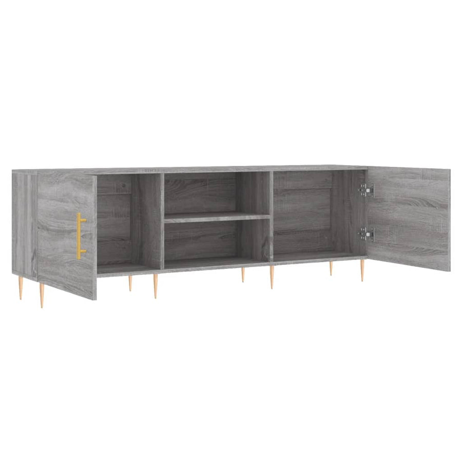 Tv-Meubel 150X30X50 Cm Bewerkt Hout Eikenkleurig Grijs sonoma