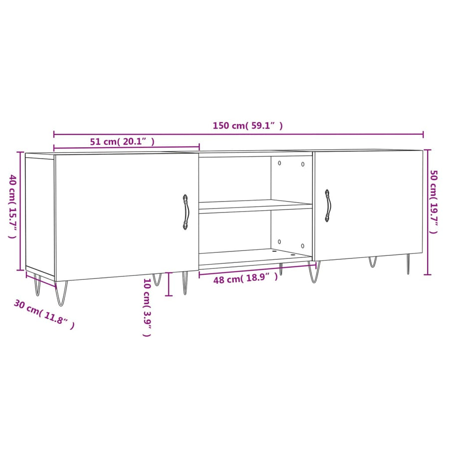 Tv-Meubel 50X30X50 Cm Bewerkt Hout Kleurig Sonoma eiken