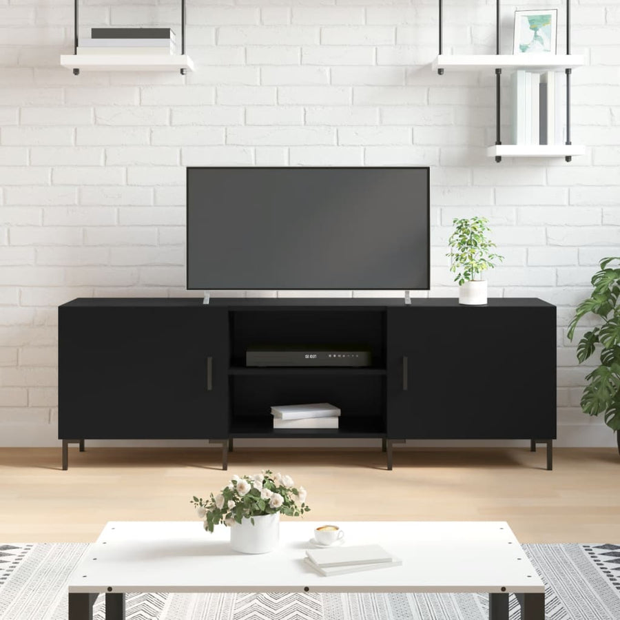 Tv-Meubel 50X30X50 Cm Bewerkt Hout Zwart