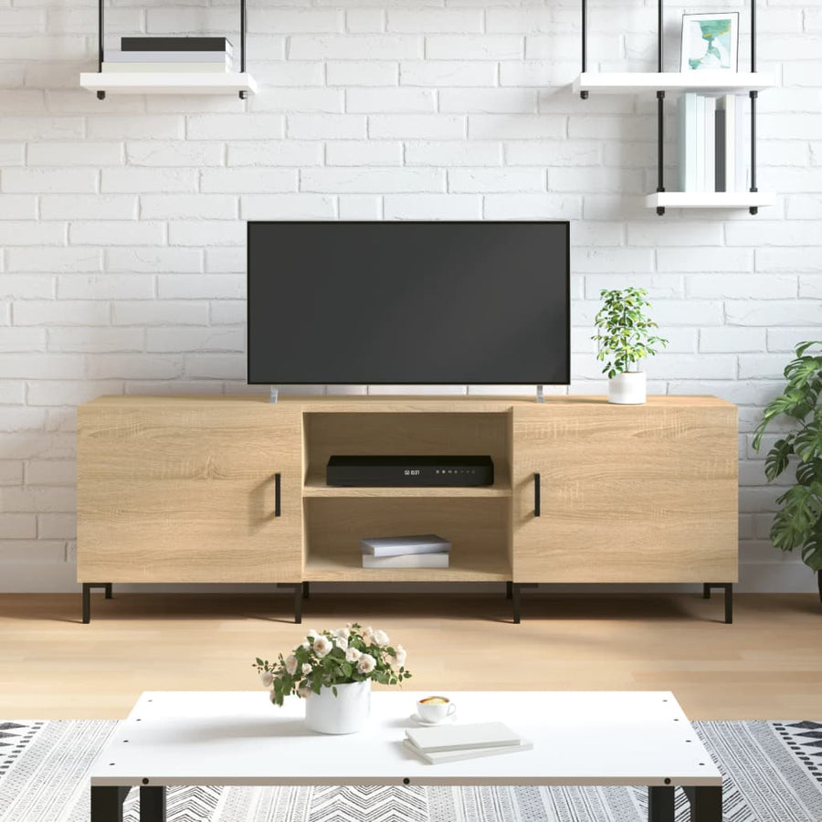 Tv-Meubel 150X30X50 Cm Bewerkt Hout Sonoma Eikenkleurig