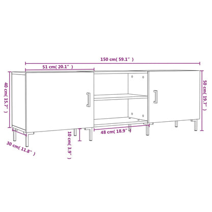 Tv-Meubel 50X30X50 Cm Bewerkt Hout Kleurig Gerookt eiken