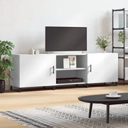 Tv-meubel 150x30x50 cm bewerkt hout wit wandmontage