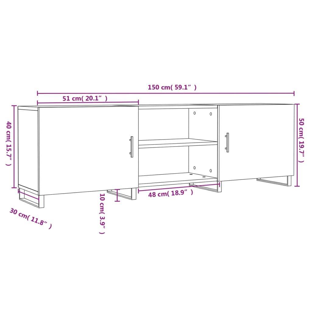 Tv-Meubel 50X30X50 Cm Bewerkt Hout Kleurig Sonoma eiken